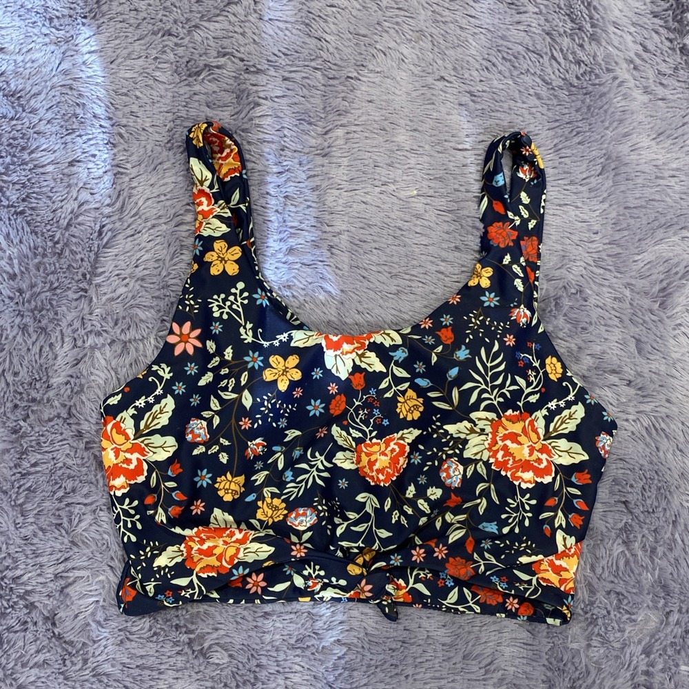 Zaful‎ Women's Scoop Neck Floral Knotted Tankini Swimsuit Top Large (8)
